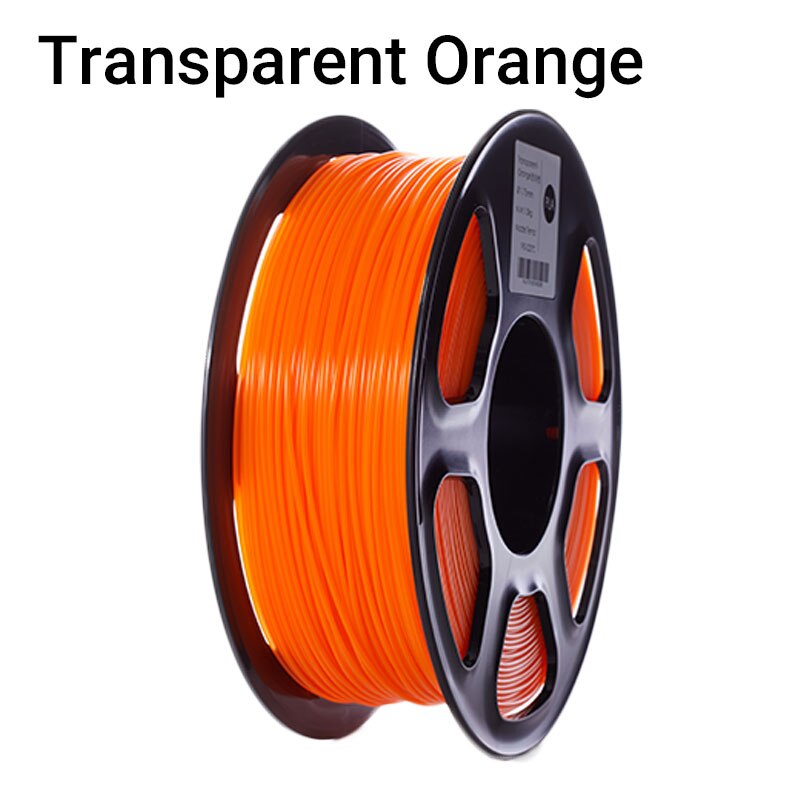 Topzeal-filamento pla de plástico transparente para impressora 3d, 1.75mm, 1kg, material para impressão 3d, série transparente: Transparent Orange