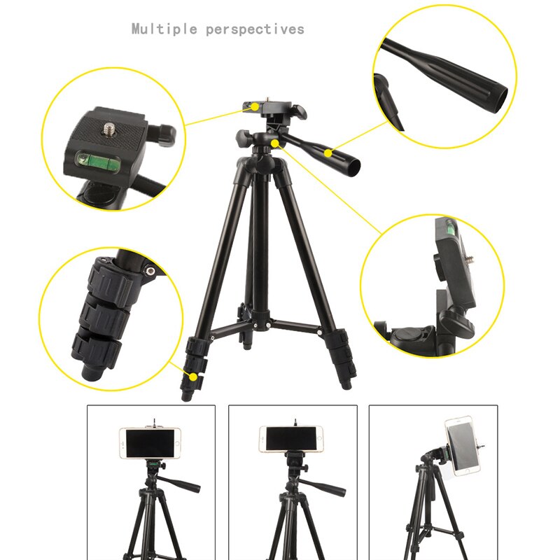 Auminum Camera Tripod Stand Light Weight Adjustable Cell Phone Tripod AS99