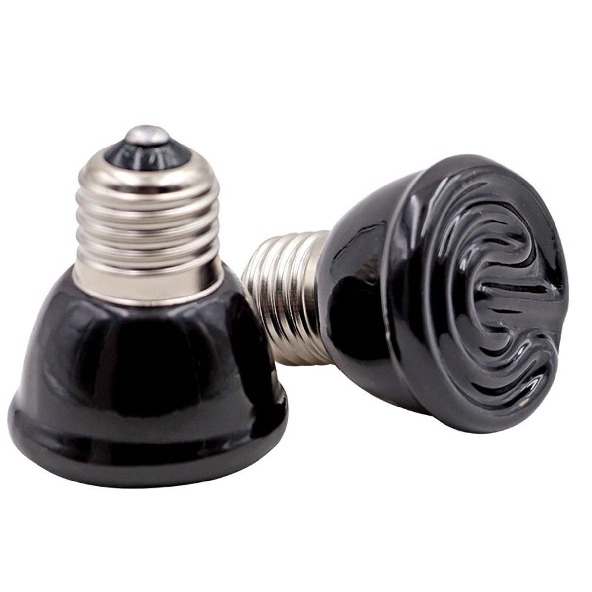 Mini svart husdjur värmelampa infraröd keramisk sändare värme glödlampa husdjur brooder kycklingar reptil lampa 25/50/ 75/100w