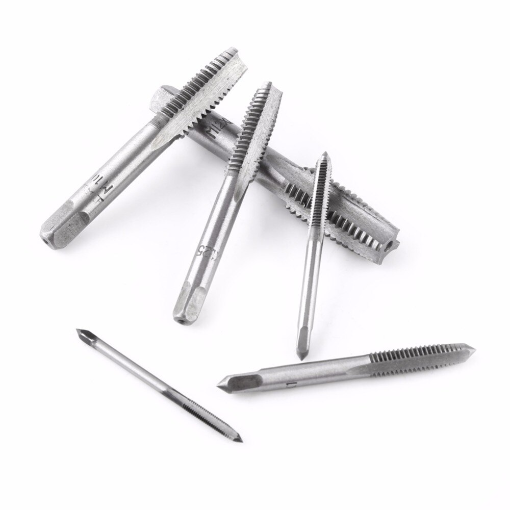 12pcs M3 M6 M8 M10 M12 Hand Schroefdraad Plug Tap Boor Set Rechte Fluiten Hand Tool Set Draad tap Tool