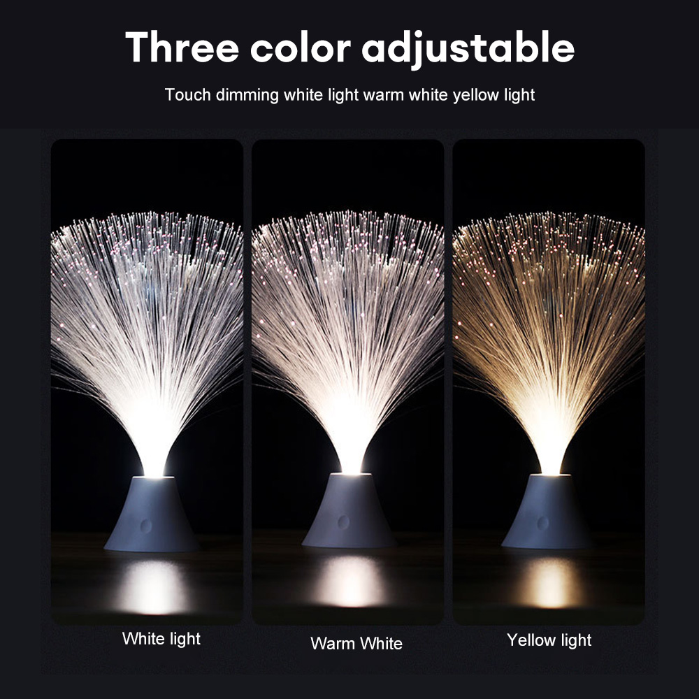Luz LED de fibra óptica, iluminación nocturna de tres o nueve colores, lámpara de decoración, luces de ambiente de vacaciones