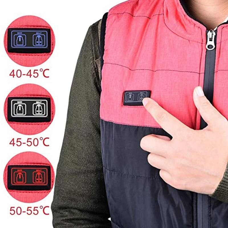 4 Areas Heated Vest Jacket USB Men Winter Smart Heating Sport Cotton Warm Women Sleevless Unisex Outdoor Vest Vest Jacket U2C8