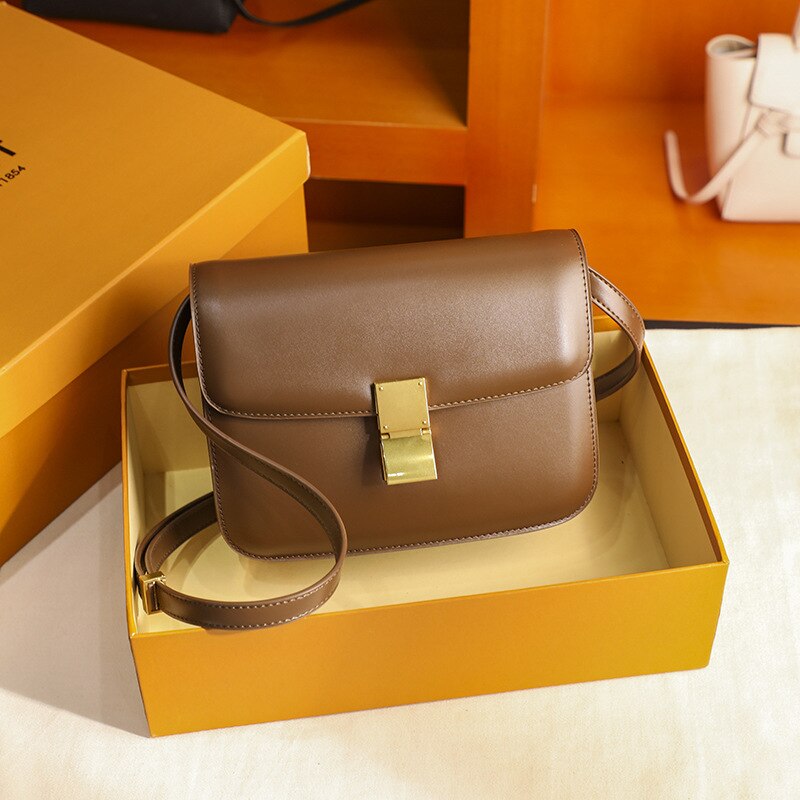 Yiyi's Xiaock bag net red women's bag ins retro tofu bag box small square bag Single Shoulder Messenger Bag