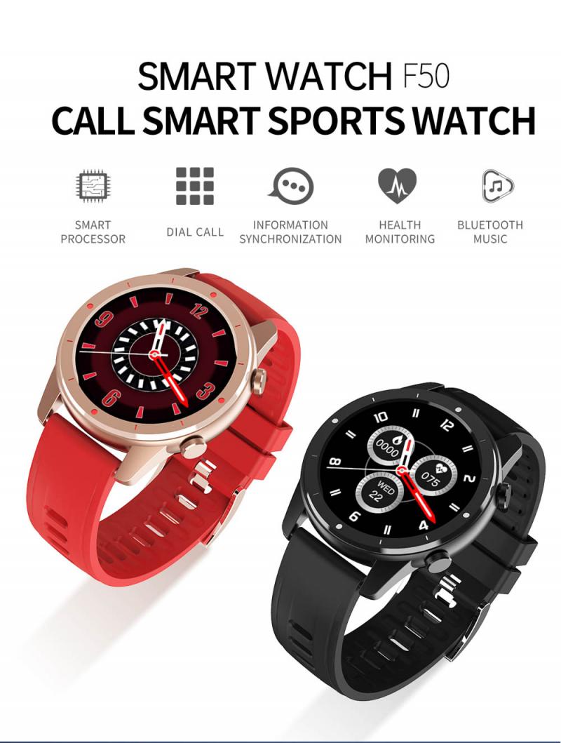 Smartwatch F50 - Bluetooth Calling - Full Touch Screen - GPS - Heart Rate - For Android & iOS