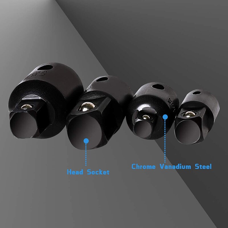 8Pcs Impact Adapter and Reducer Set Drive Socket Adapter Converter Reducers for Impact Driver Conversions Wrench