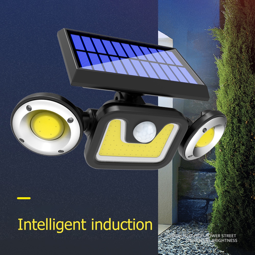 Solar buitenlamp met 74 leds, wandlamp met pir-bewegingssensor, tuinlamp op zonne-energie, waterdicht, energiebesparend, straatverlichting