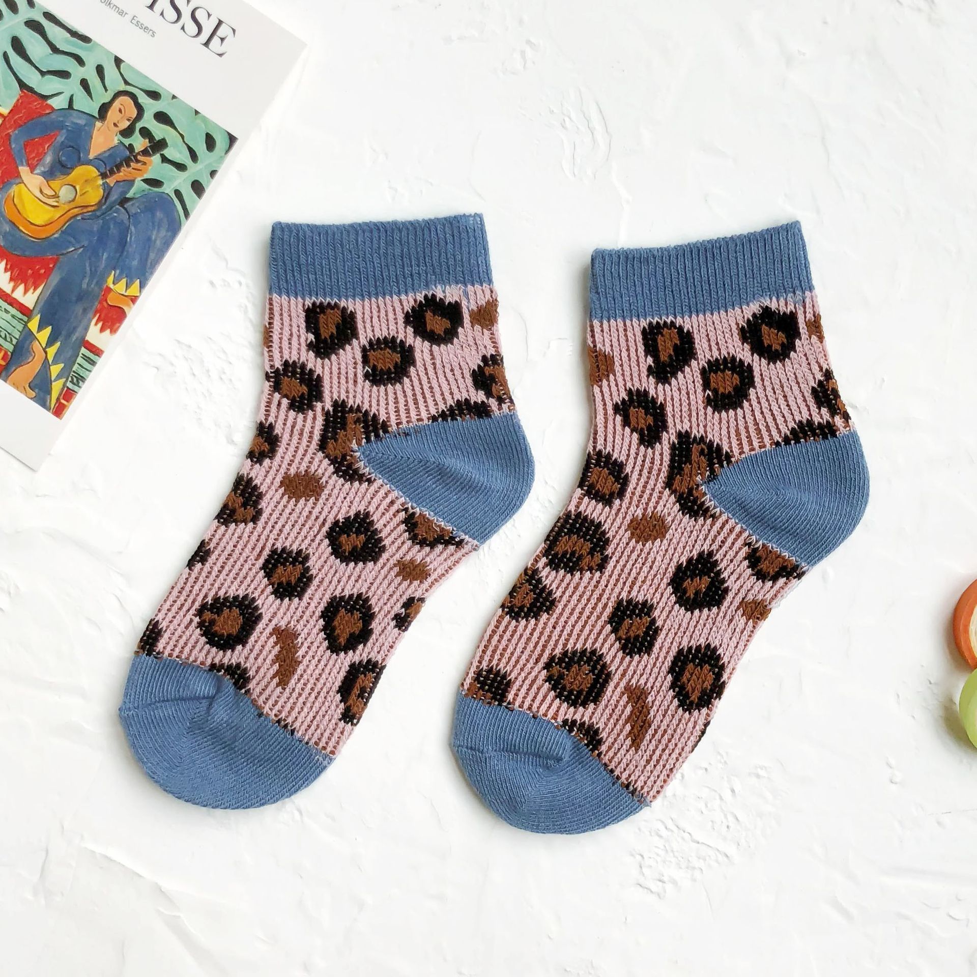 Baby Lotus Spring Autumn Breathable Leopard Boys Girls Socks Children Cute Socks 1-8Y