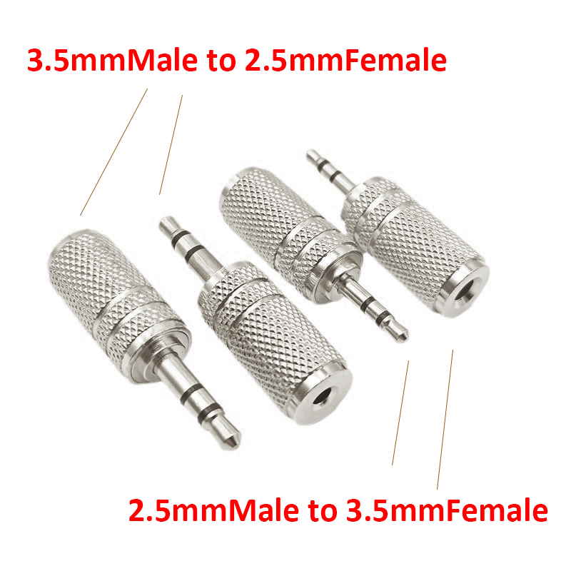 3.5/2.5mmMale to 2.5/3.5mmFemale Jack Stereo Connector Coupler Adapter Audio Cable Extension For MP3 DVD Headphone Car.