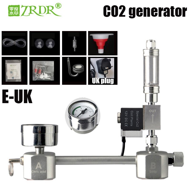CO2 Generator Diy System Kit CO2 Generator, Bubble Counter Diffuser With Solenoid Valve,For Aquatic Aquarium Plant Growth: E-uk