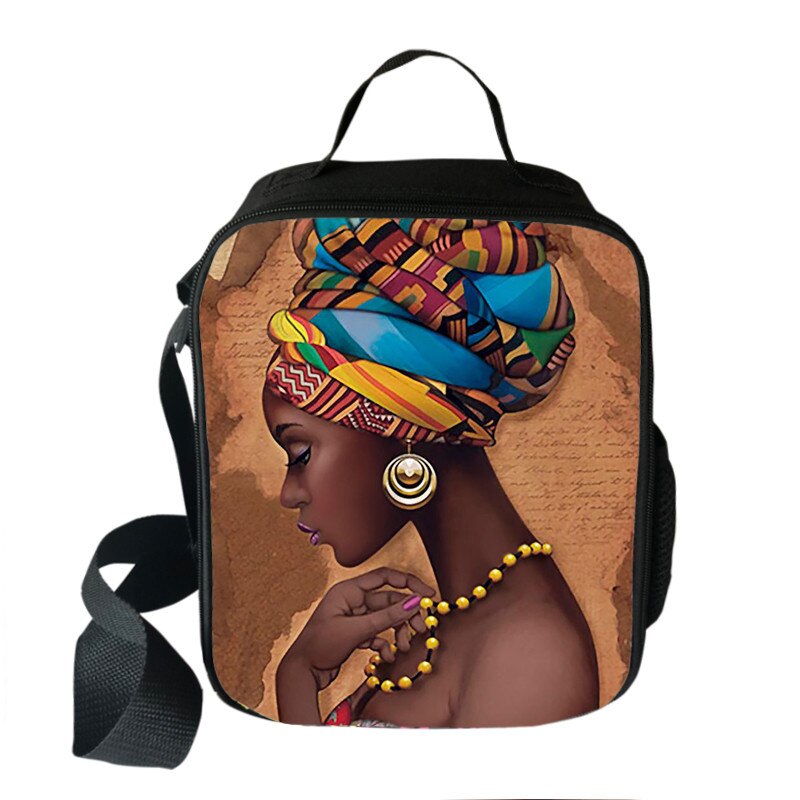 Afro boys girls print insulated lunch bag for kids black lives matter food cooler lunch box American Africa BLM Portable Bag: wcbafro40