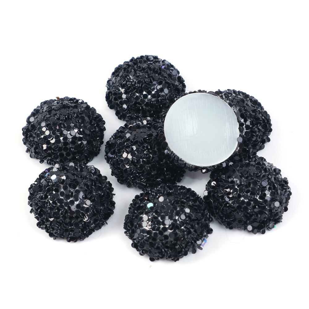 20 st 14 x 14mm tjocka halvcirkelformade glitterpärlor för hårbågedekoration gör-det-själv-örhängen smyckenstillverkning ,20 yc 6625: 1080507011
