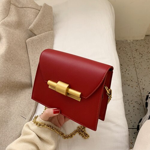 Ivog Aankomst Dagelijks Dames Kleine Crossbody Schouder Handtas Zwart Gg Wit Chain Hand Tassen Voor Vrouwen: Large wine red