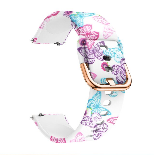 Pulseira para kw19 pulseira smartwatch kw19 flor silicone macio pulseira de relógio cor pura moda substituição: Butterflies