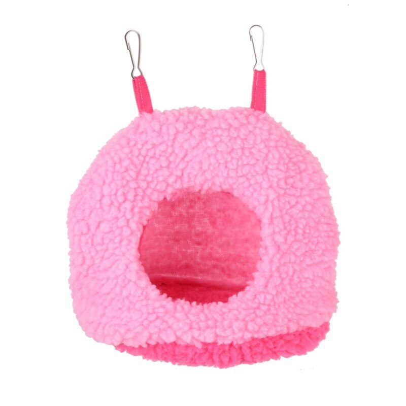 Hamac en peluche douce pour perroquet et oiseau, lit suspendu chaud pour animal de compagnie, grotte, cage, cabane, tente, jouet mignon, maison, fournitures pour petits animaux: Rose / M