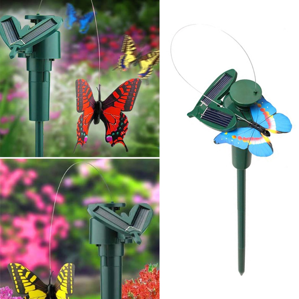 3Pcs Trillingen Zonne-energie Vlinder Dansen Vliegende Fladderende Vlinders Gazon Tuin Decoratie