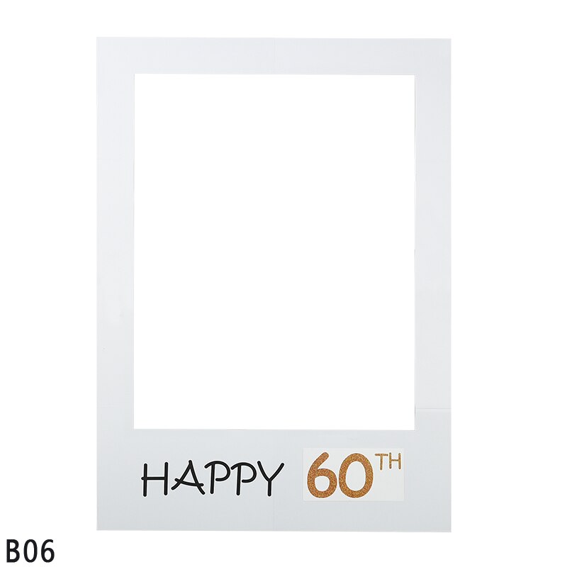 Fødselsdag fotoboks ramme 1 18 21 30 40 60 hvid fotoramme fotobooth rekvisitter børn voksen tillykke med fødselsdagsfest dekor rekvisitter ramme: B06