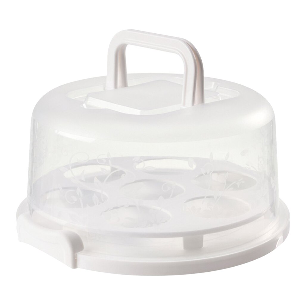 Cake Dessert Cupcake Muffin Carrier Holder with handle Portable Locking Lid: Clear