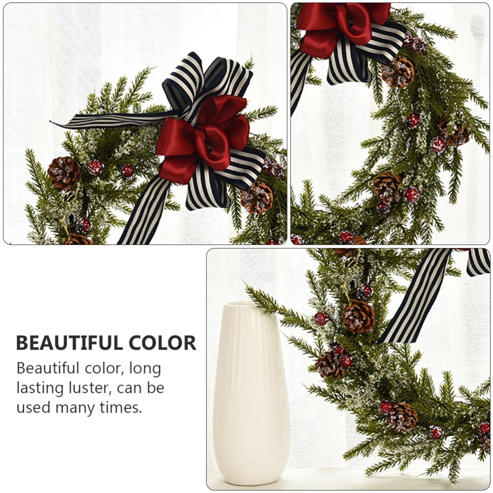 1Pc Christmas Wreath Decorative Garland Door Hanging Wreath Pendant Prop