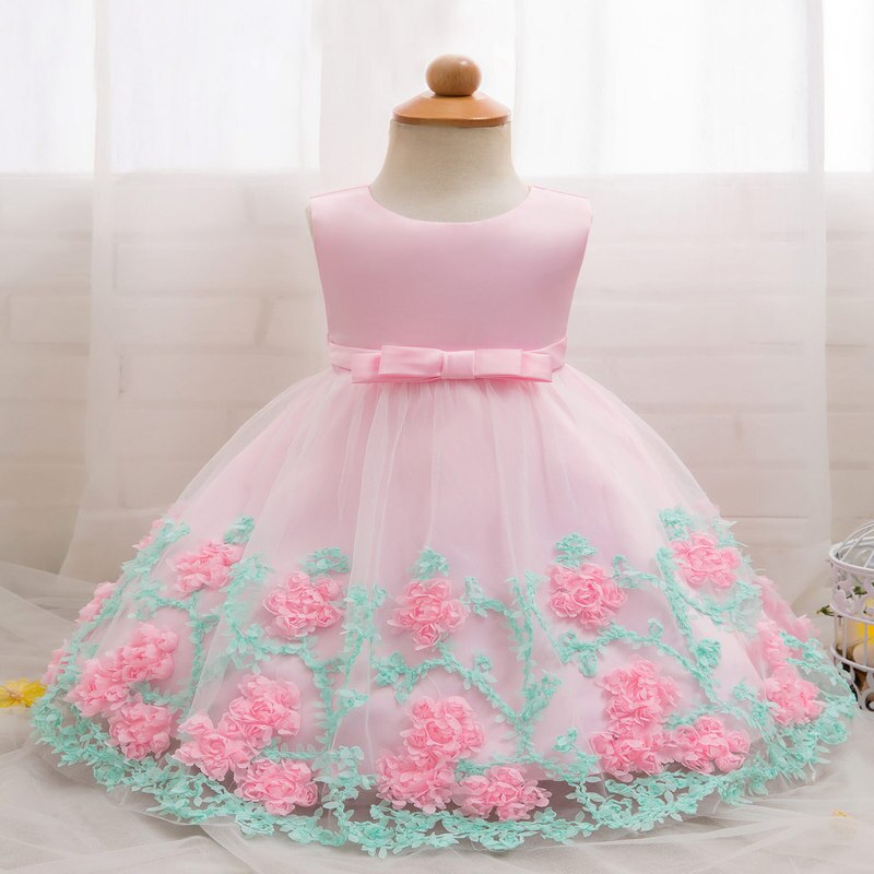 ¡Novedad de ! vestido Lolita para cumpleaños de bebé, vestido de princesa para niña, disfraz sin mangas con encaje, bordado de flores, ropa Formal