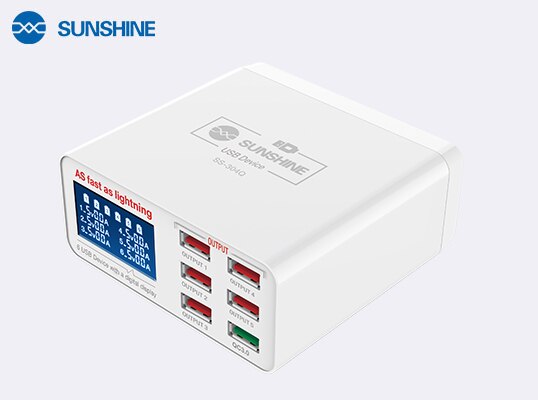 Relife 304P SS-304D SS-304Q Smart 6 Port Usb Digitale Display Lightning Charger Voor Iphone Samsung Huawei Xiao Vivo Opop