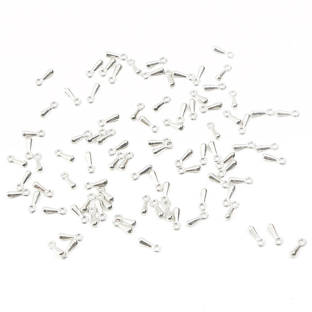 Porta gotas de água para colar e pulseira, 100x2x7mm, correntes extensíveis, acessórios para fabricação de joias: Silver