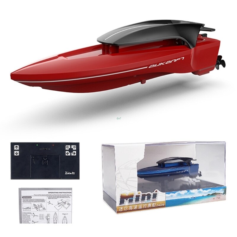 2.4g rc både speed racing båd 2 kanaler dobbelt motor fjernbetjening både til børn voksen racerbåd med let vand: Rød