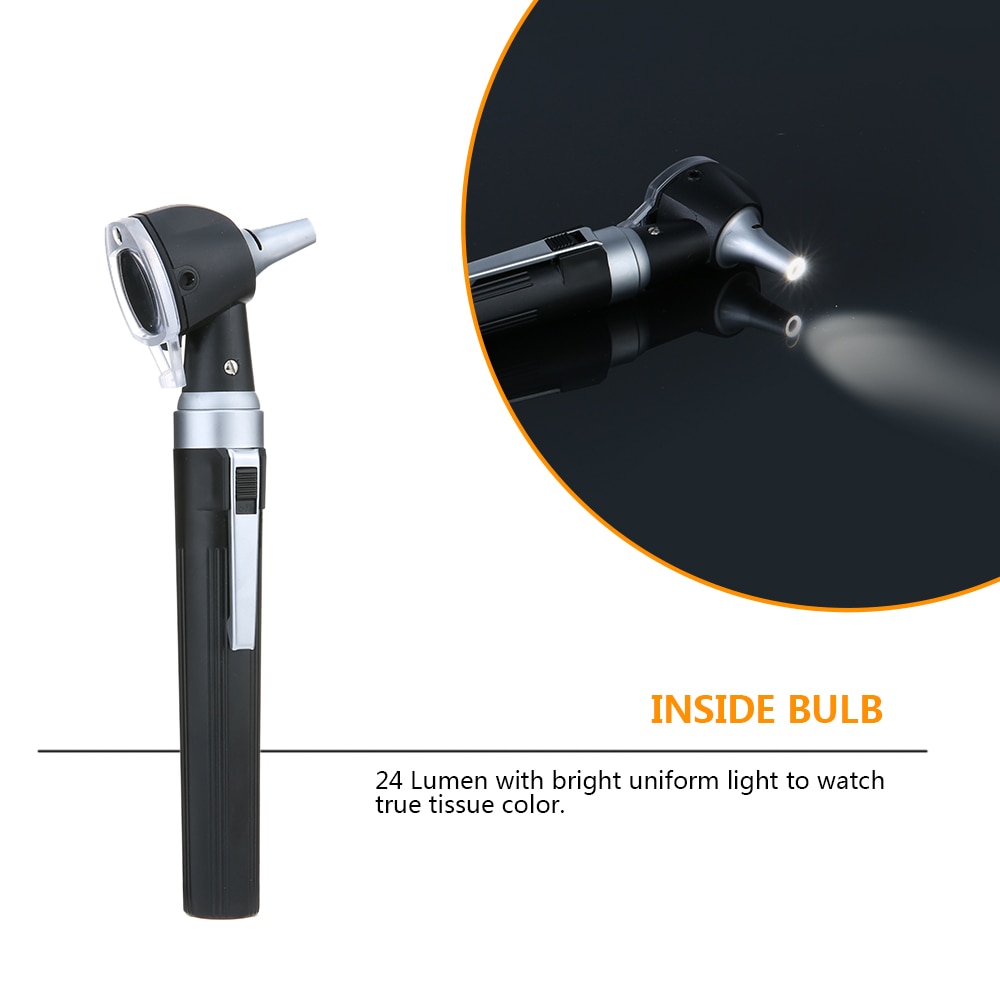 Carevas – Otoscope en Fiber optique à LED 3X, vue réelle, spectre complet, médecin à domicile, soins des oreilles, ensemble de Diagnostic avec 8 conseils pour adultes et enfants