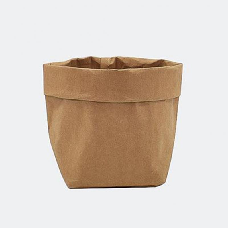 Mini Succulents Flower Pots Washable Paper Desktop Storage Bag Planter Pot Strong Tear Resistance Container Flowerpot: Brown / 8x8x15cm