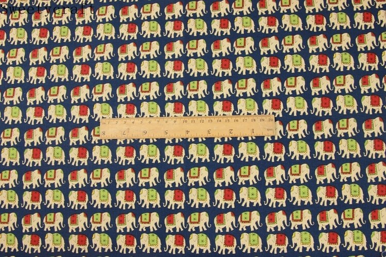 110 x 45cm tykt bomullsstoff av verftet elefantprint tela algodon diy håndlaget sy lappeteppe materiale tilbehør hjemme tekstil