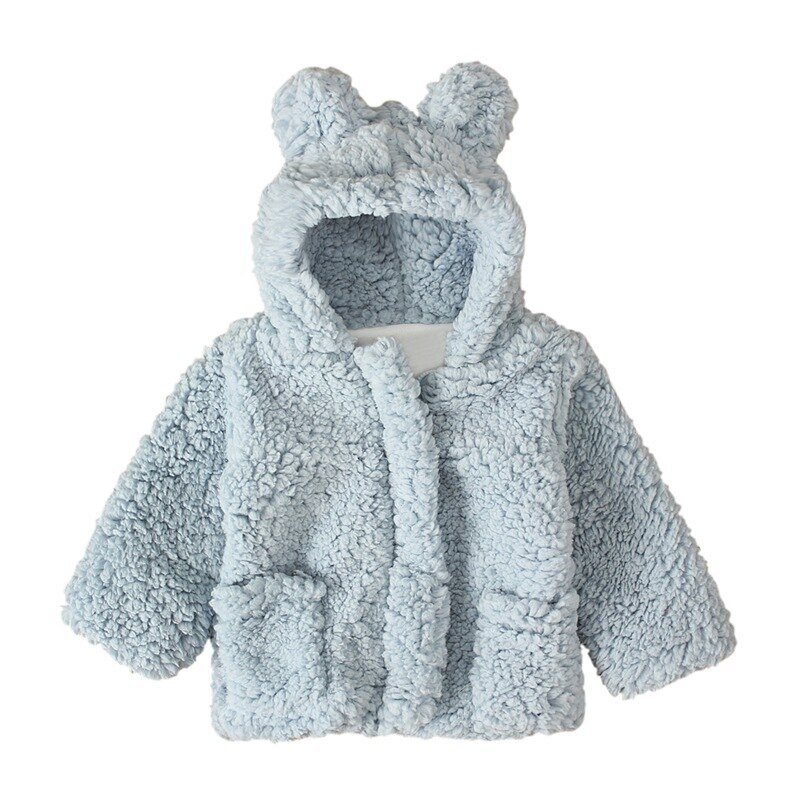 Baby jongen meisje effen print lange mouwen kinderen warme winterjas dikke bovenkleding kleding