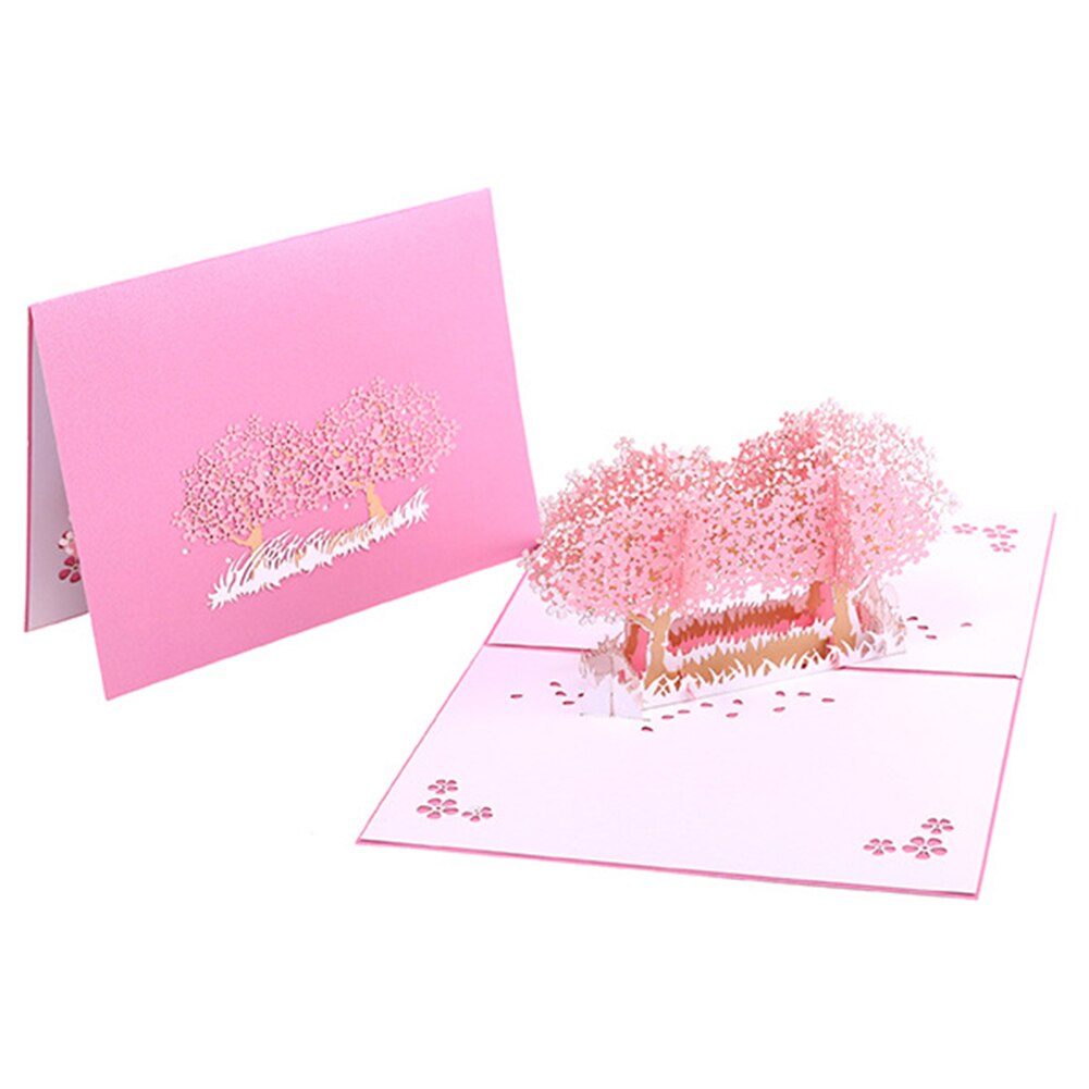 3D Pop Up Card Exquisite Beautiful Appearance Hollow Blessing Greeting Card Ornament Birthday Anniversary