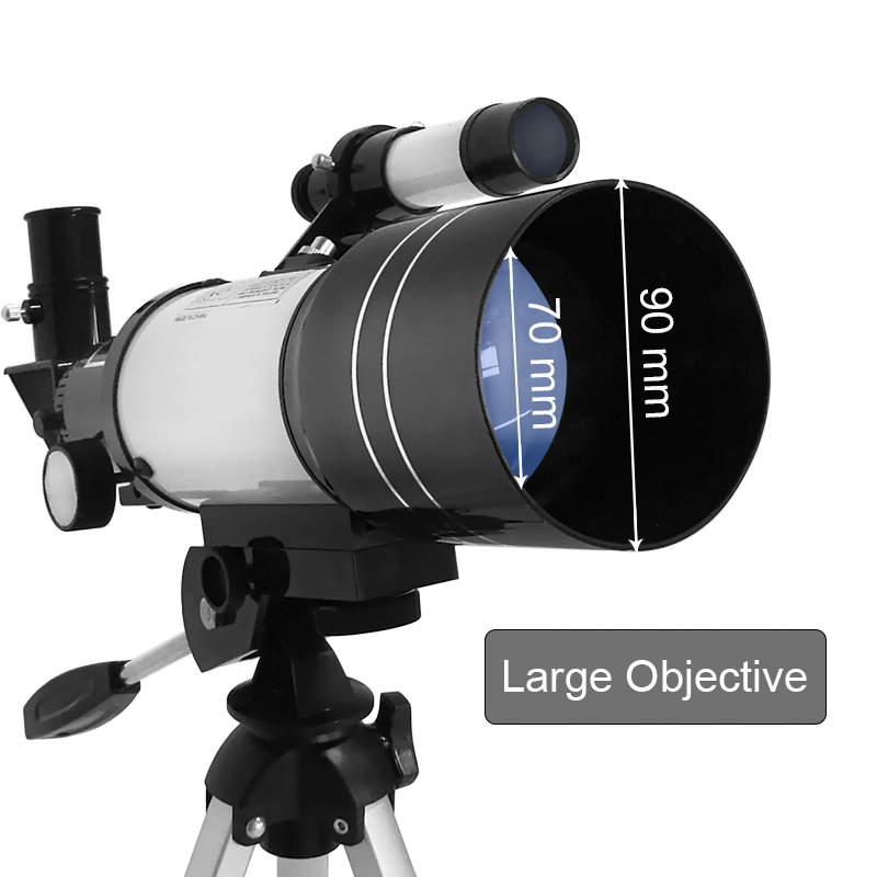 70mm Table Astronomical Telescope 150X Beginners Monocular Moon-watching Telescope with Tripod Child Birthday Telescope