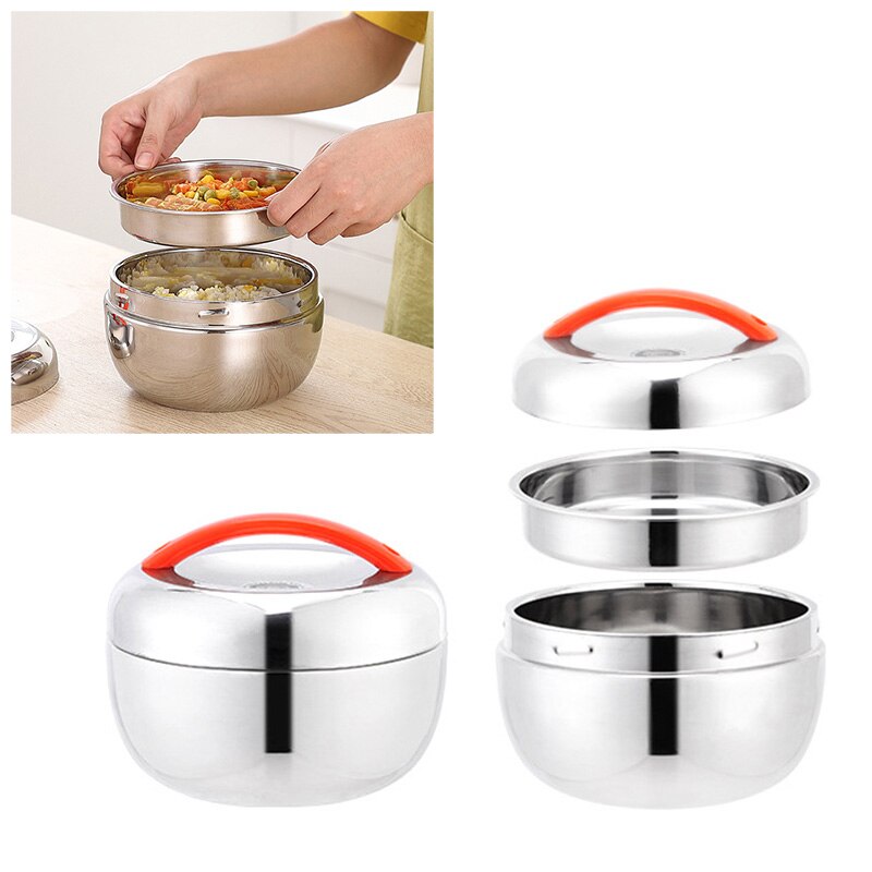 Lunchbox van roestvrij staal van voedingskwaliteit, thermisch geïsoleerd, 2 lagen