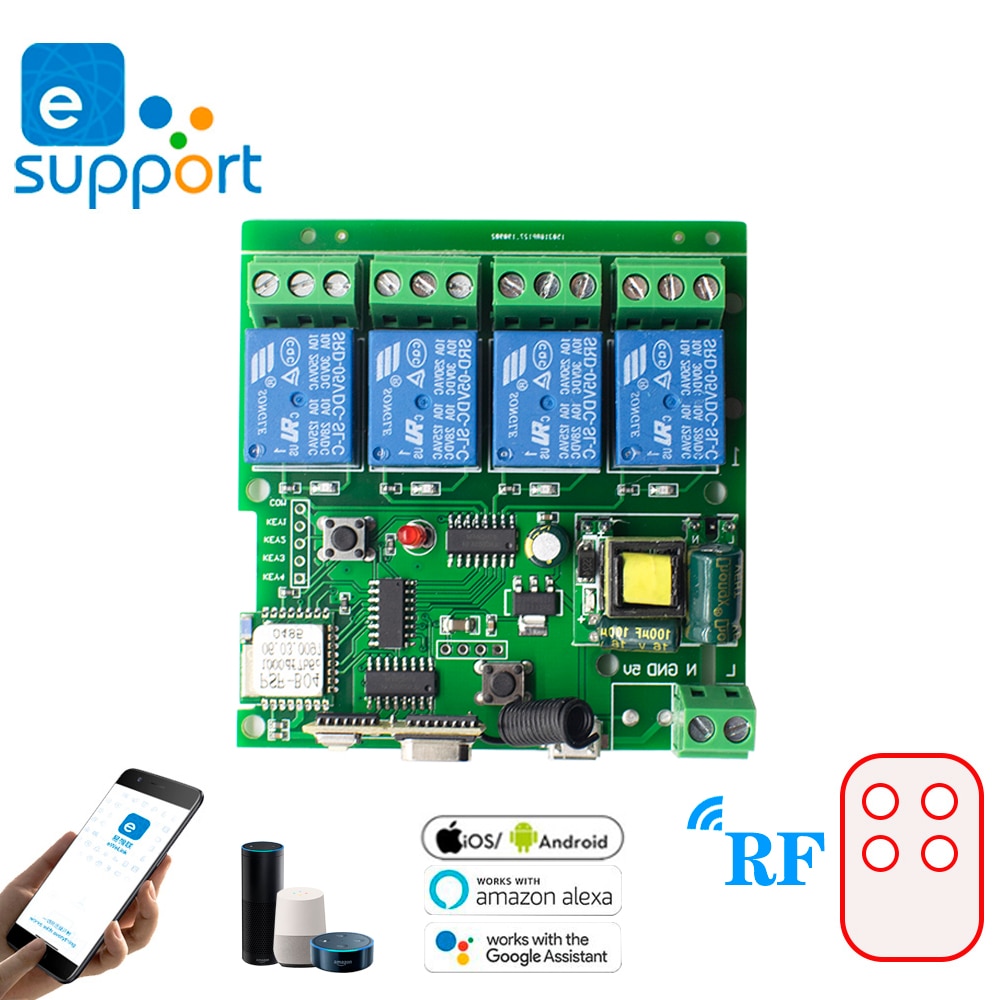 Dc 5V 7V-32V 250V Ewelink Diy Wifi Relais Module Schakelaar Ondersteuning Tippen Self-vergrendeling Interlock Modus Voor Verlichting