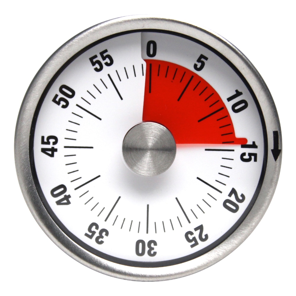 Basics Mechanical Magnetic Timer Stainless Steel Mechanical Kitchen Timer Magnet Round Shape 60 Minutes Novelty Countdown: Black