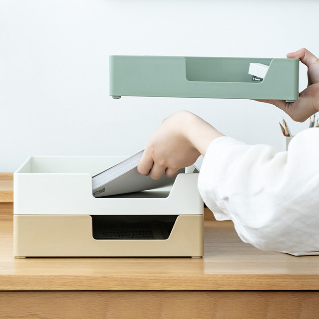 Stackable Desk Organzier Container Stackable File Holder Magazine Holder Makeup Storage Case Desk Storage Case