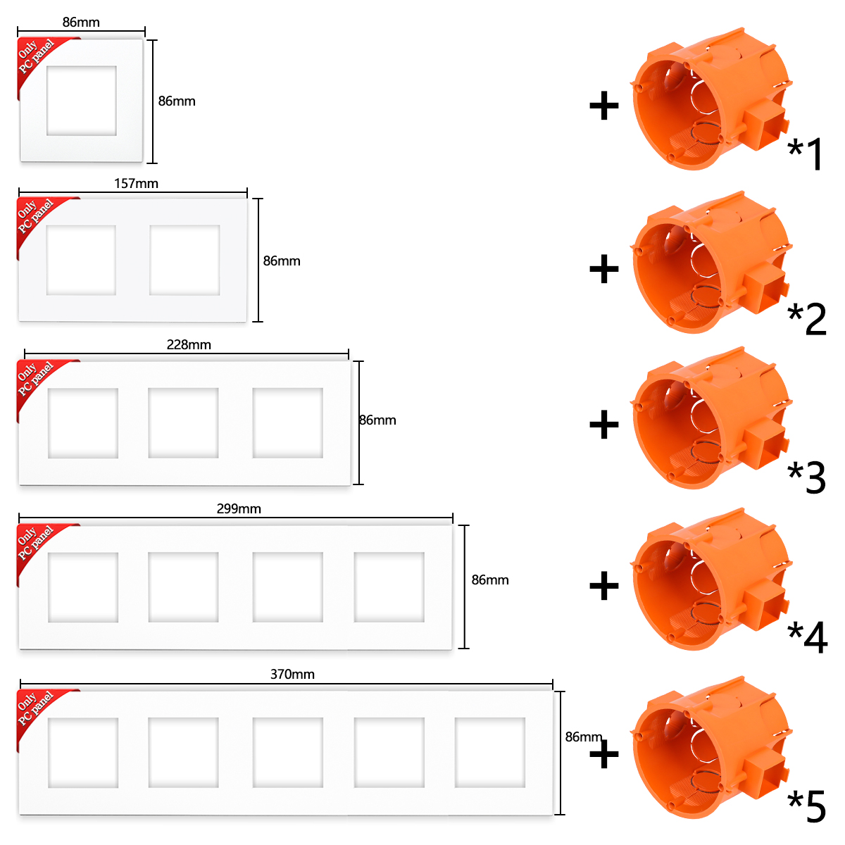 White Plastic Frame EU Wall Plug RJ45 TV ST HDMI CAT6 USB Sockets Mechanical Switch Function Parts DIY Free Combination