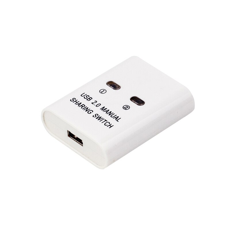 USB Manual Switch 2 Port usb2.0 hub Two Computers Share U Disk Printer Device Two In One Out USB2.0 Sharer: white