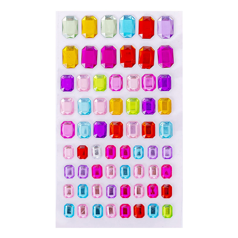 1-6Sheets 3D Gem Acrylic Crystal Stickers Kids DIY Decoration Self Adhesive Jewel Crafts Sparkly Rhinestone Stickers Girls: Blue