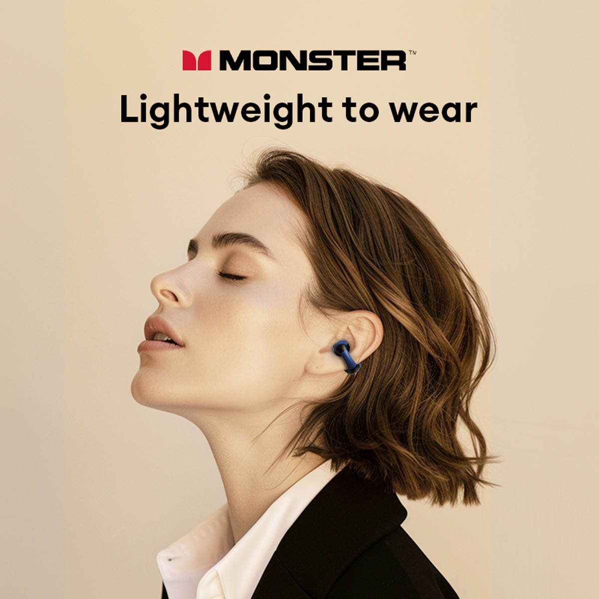 Monster XKT29 Wireless Bluetooth 5.4 Earphones Ear Clip Earbuds HiFi Music Touch Headphones Gaming Noise Reduction With Mic