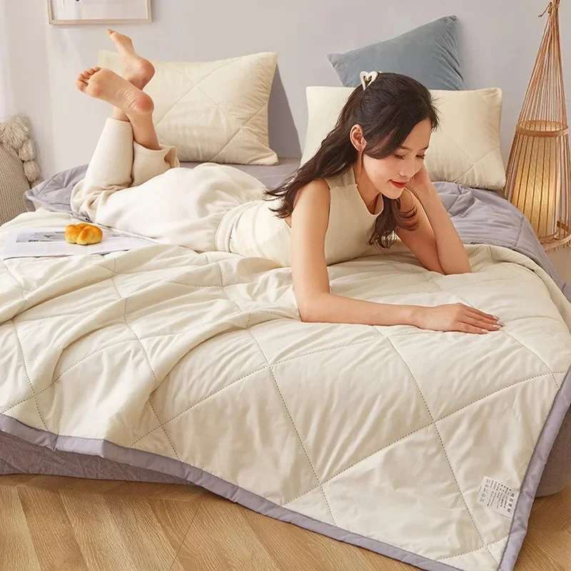 Gesteppte sommerdecke mit kissenbezug oder einzelne steppdecken, weich, atmungsaktiv, waschbar, dünne bettdecke, doppeldecke 100/150/180/200cm: Bett 120 / Armeegrün