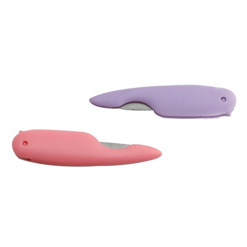 1 Pcs Cartoon Folding Nail File Metalic Stainless Steel Fold Purple Cuticle Lime A Professionel Tool Files Random Color