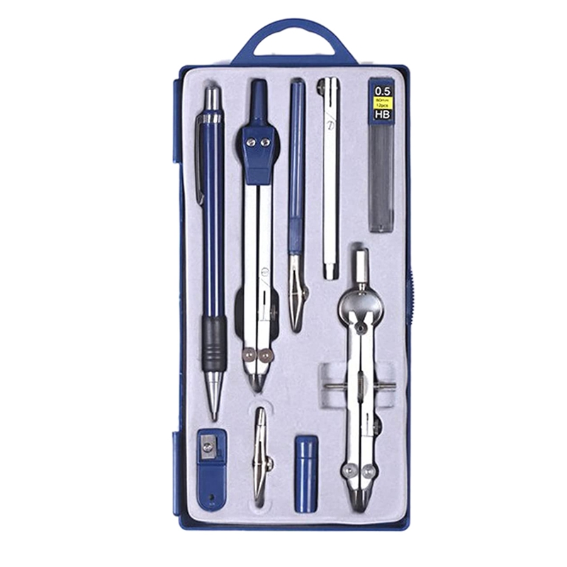 9 Pcs Metal Geometry Set Compass for Woodworking, Drawing Compass Protractors Classroom Set Drawing Kit for Geometry: Default Title