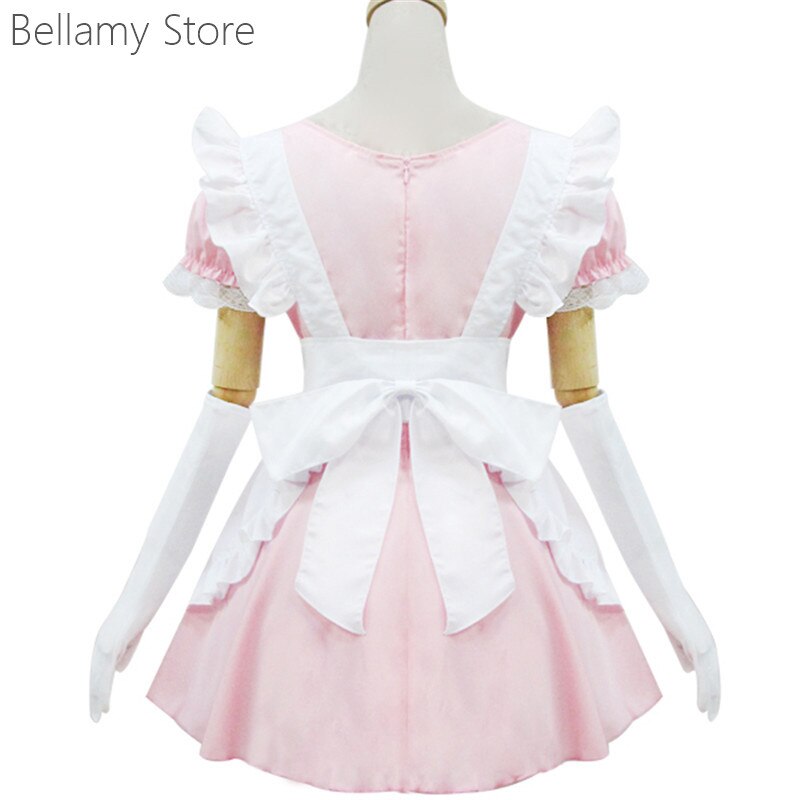 Limited Japan super cute sweetheart Pink theme uniform Maid Dress