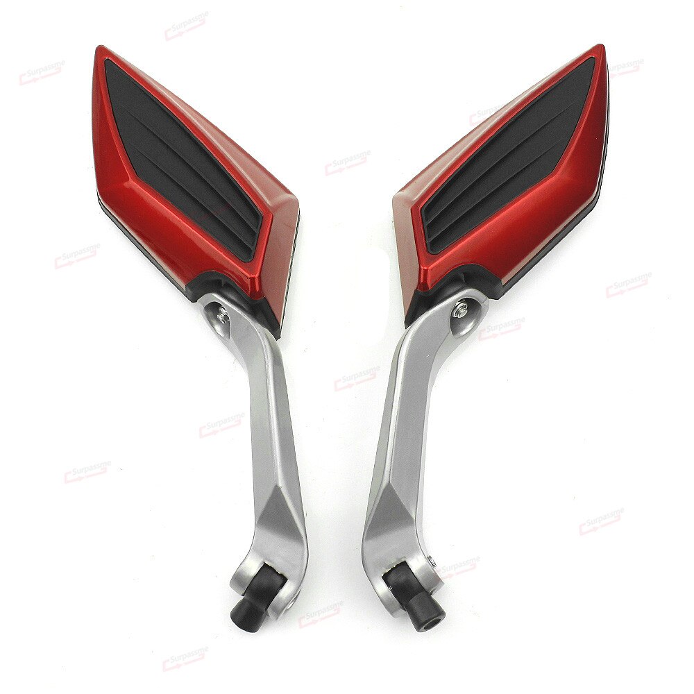 For Suzuki GSX 600 F GSR 600 750 Bandit 650 125 Universal Motorcycle Rearview Mirror Cafe Racer Scooter Aluminum Side Mirrors: Red