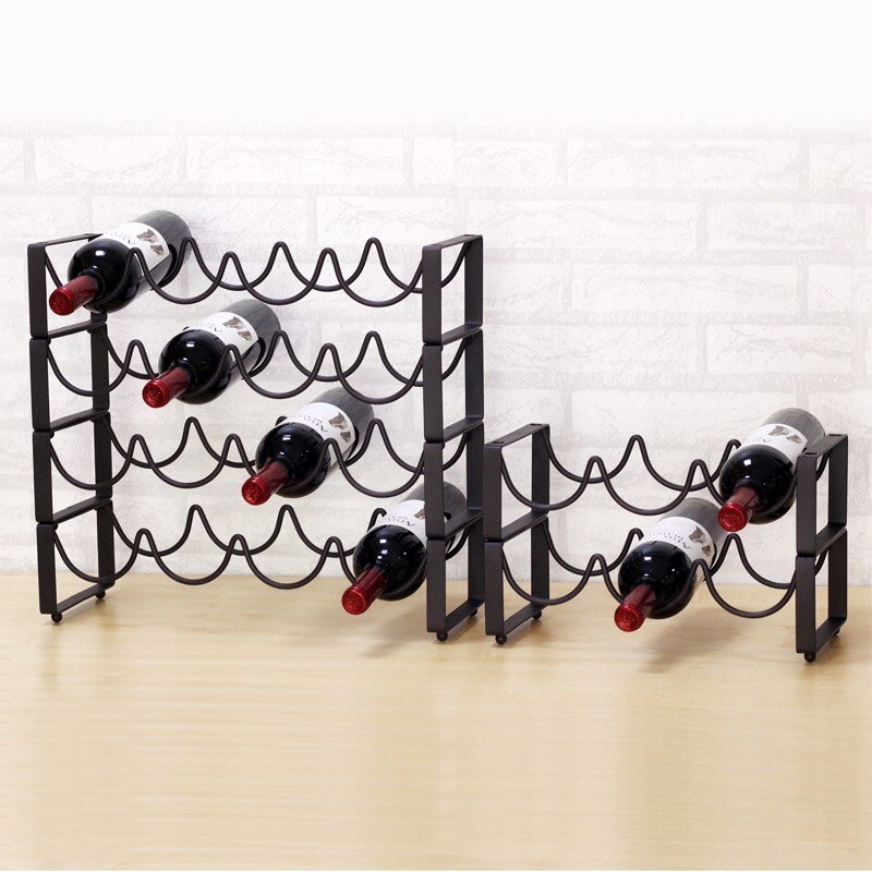 Red Wine rack European style wrought iron restaurant decoration wine frame stacking wine bottle rack bar display stand mx9111045