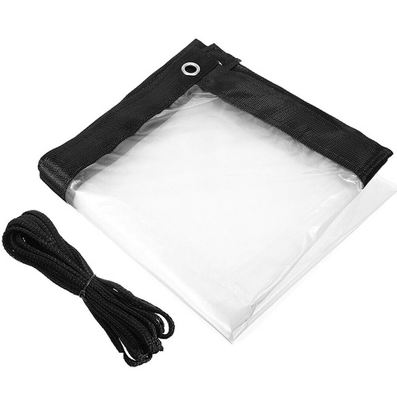 Lona transparente impermeable con ojales y correas de lona: Default Title