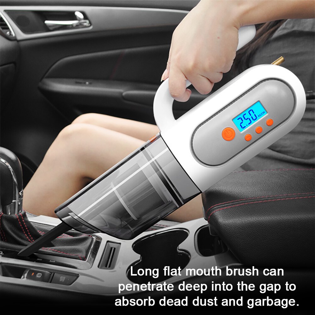 Handheld Vacuum Cleaner 4 in 1 Digital display Car Vacuum Cleaner 12V Cordless Powerful Suction Wet/Dry Vacuum for Auto Home