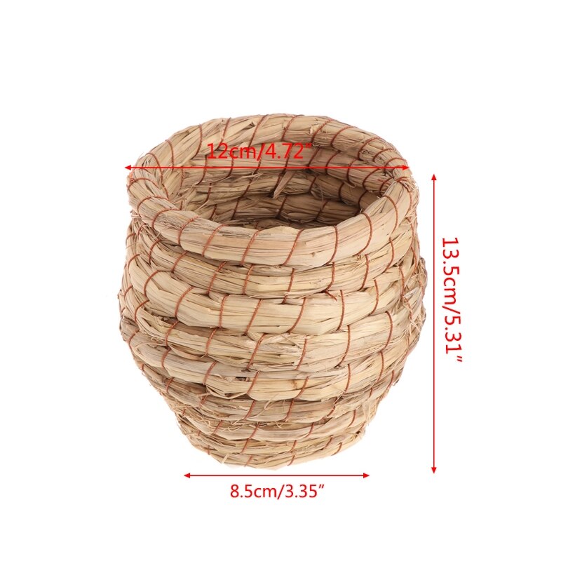 Bird Nest Woven Natural Straw Parrots Pigeon Swallow Small House Cage Handmade