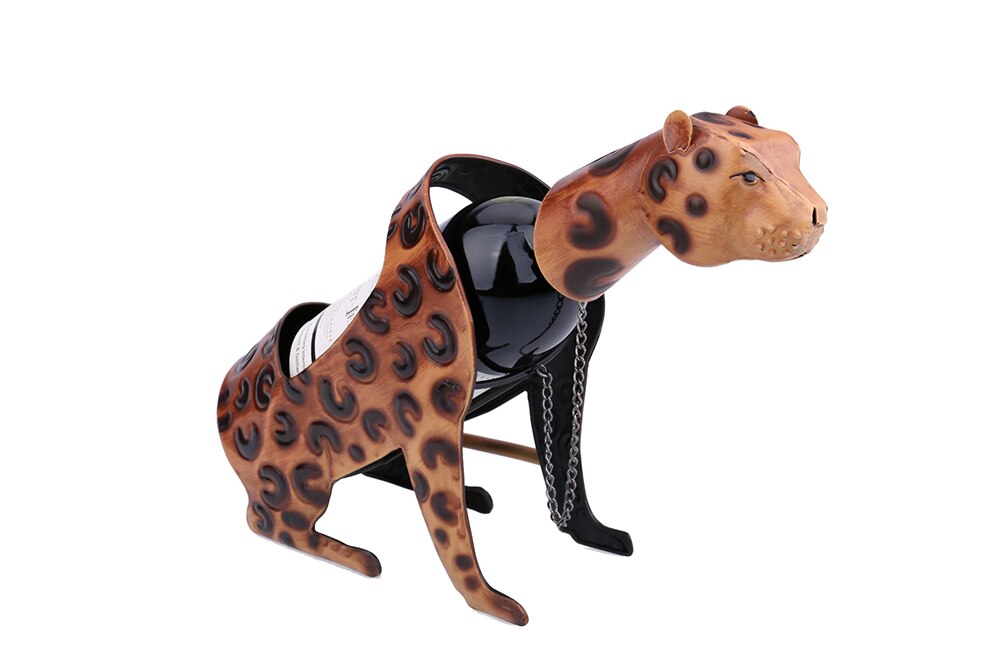 Cat/Lion/Luipaard Wijnrek Wijn Houder Plank Metalen Praktische Sculptuur Wijn Stand Woondecoratie Interieur Ambachten Kerst: leopard